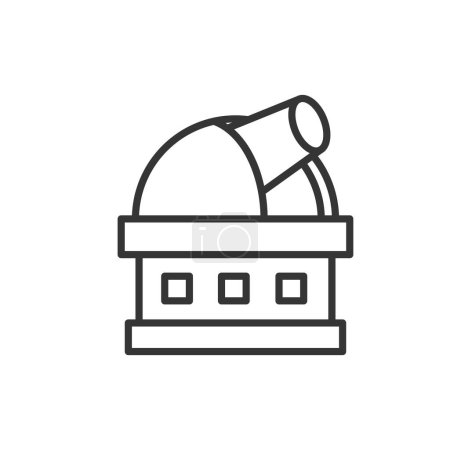 Illustration for Observatory outline icon pixel perfect for website or mobile app - Royalty Free Image