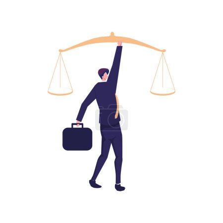 Illustration for Principles and business ethic to do right things, social responsibility or integrity to earn trust flat illustration - Royalty Free Image