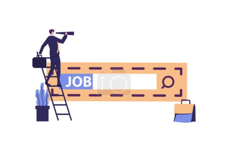Illustration for Looking for new job, employment, career or job search, find opportunity, seek for vacancy or work position concept, - Royalty Free Image