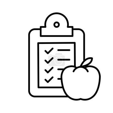 Illustration for Meal plan outline icon thin vector design good for website or mobile app - Royalty Free Image