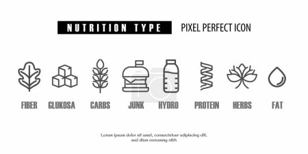 nutrition type outline icon pixel perfect for website or mobile app