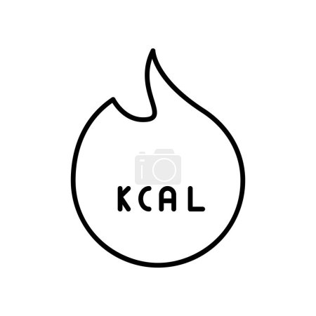Illustration for Kilo calorie outline icon thin vector design good for website or mobile app - Royalty Free Image