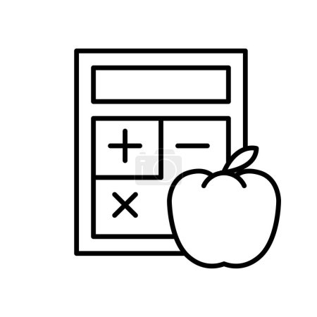 Illustration for Count calories outline icon thin vector design good for website or mobile app - Royalty Free Image