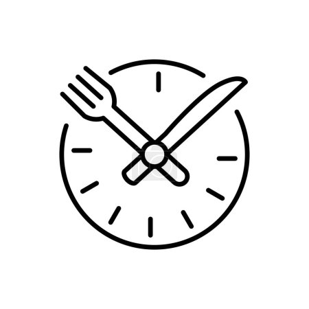 Illustration for Meal timing outline icon thin vector design good for website or mobile app - Royalty Free Image