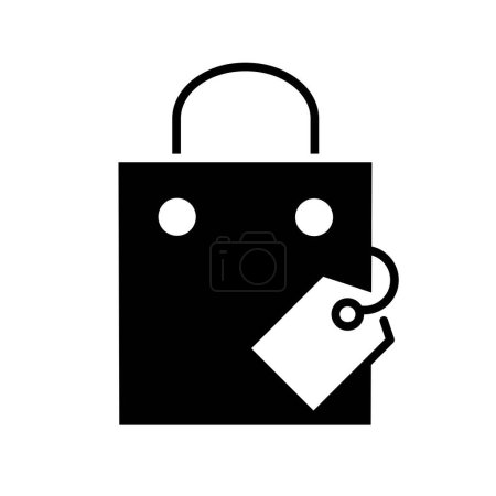 Illustration for Sale shopping bag solid black icon vector design good for web and mobile app - Royalty Free Image
