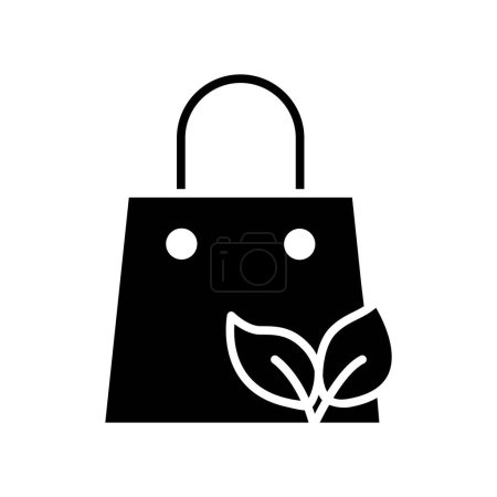 Illustration for Eco shopping bag solid black icon vector design good for web and mobile app - Royalty Free Image