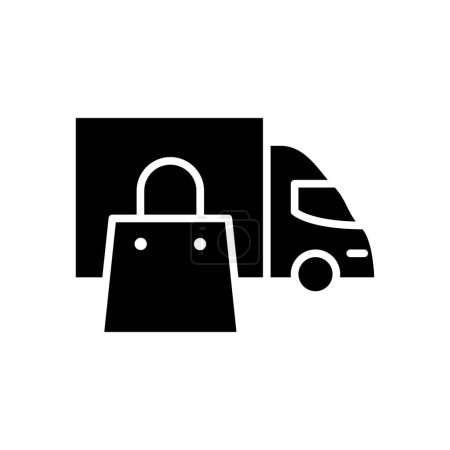 delivery truck and shoping bag bold icon thin lines vector design good for website and mobile app