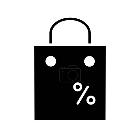 Téléchargez les illustrations : Shoping sac discount solide icône noire lignes minces conception vectorielle bon pour le site Web et l'application mobile - en licence libre de droit