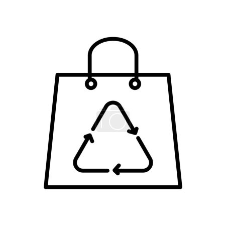 Ilustración de Reciclaje bolsa de compras contorno icono vector diseño bueno para la web y la aplicación móvil - Imagen libre de derechos