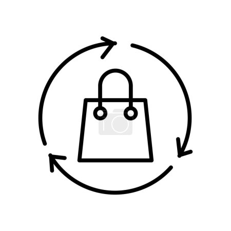 Téléchargez les photos : Recyclage sac à provisions icône dessin vectoriel bon pour le web et l'application mobile - en image libre de droit