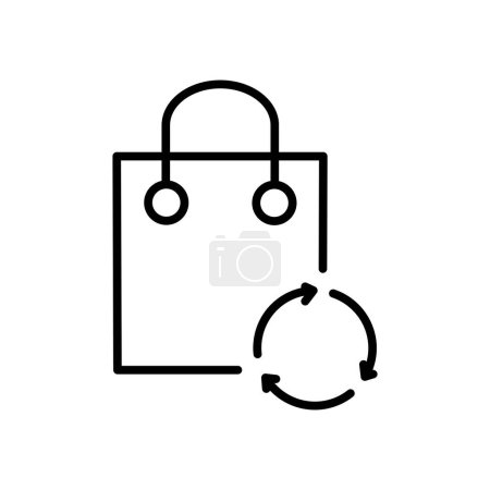 recycling shopping bag outline icon vector design good for web and mobile app