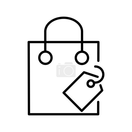 Ilustración de Venta bolsa de compras contorno icono vector diseño bueno para la web y la aplicación móvil - Imagen libre de derechos