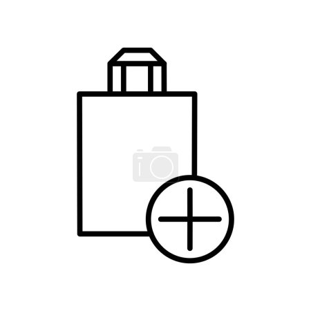 Illustration for Shoping bag add outline icon thin lines vector design good for website and mobile app - Royalty Free Image