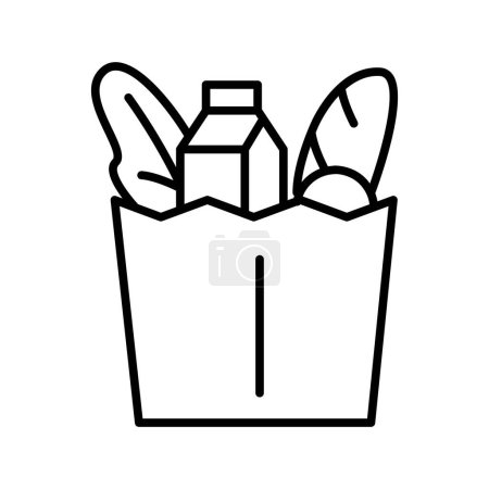 Illustration for Groceries outline icon thin lines vector design good for website and mobile app - Royalty Free Image