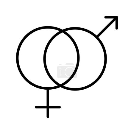 Illustration for Sexuality outline thin icon vector design good for website and mobile app. man gender icon - Royalty Free Image