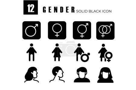 Illustration for Gender solid fill icon vector design good for website and mobile app - Royalty Free Image
