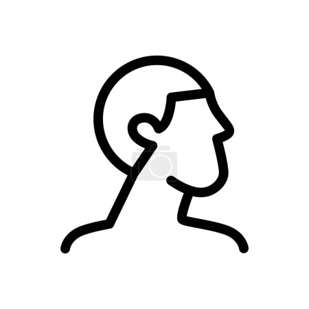Illustration for Man side view outline icon pixel perfect vector design good for website and mobile app. man gender icon - Royalty Free Image