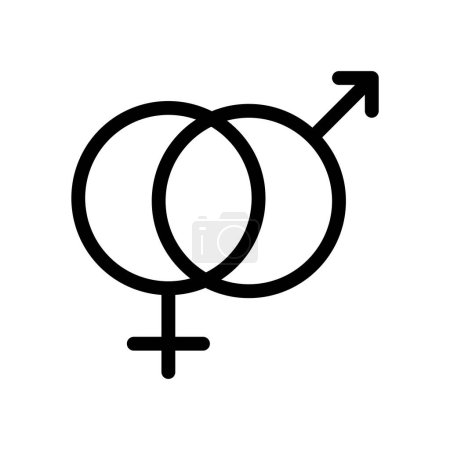 Illustration for Sexuality outline icon pixel perfect vector design good for website and mobile app. man gender icon - Royalty Free Image