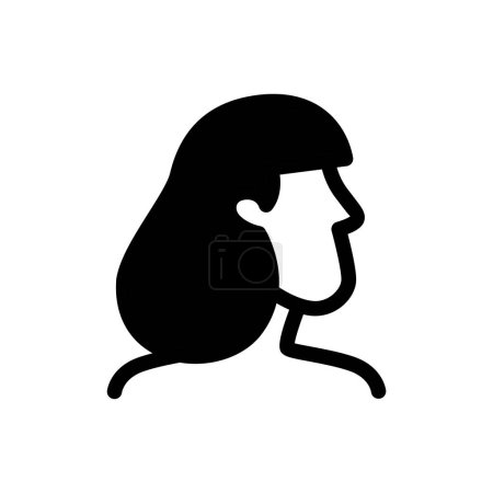 Téléchargez les illustrations : Femme vue de côté conception vectorielle icône solide bon pour le site Web et l'application mobile. homme genre icône - en licence libre de droit