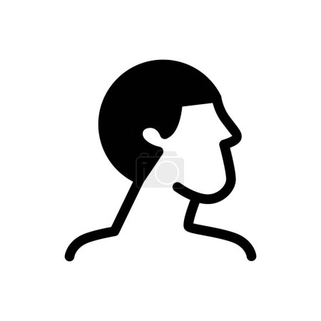 Illustration for Man side view solid icon vector design good for website and mobile app. man gender icon - Royalty Free Image