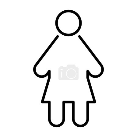Téléchargez les illustrations : Silhouette féminine conception vectorielle icône mince bon pour le site Web et l'application mobile. homme genre icône - en licence libre de droit