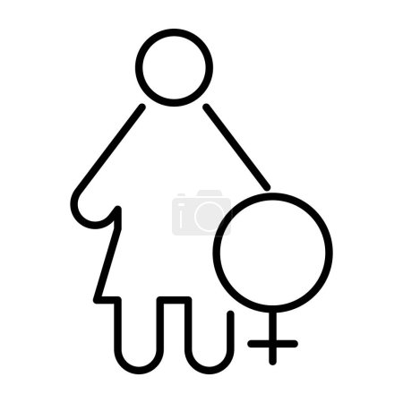Ilustración de Contorno femenino delgada icono de diseño de vectores bueno para el sitio web y la aplicación móvil. hombre icono de género - Imagen libre de derechos