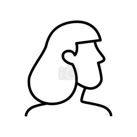Illustration for Woman side view outline icon pixel perfect vector design good for website and mobile app. man gender icon - Royalty Free Image