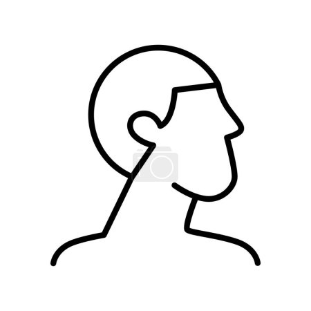 Illustration for Man side view outline thin icon vector design good for website and mobile app. man gender icon - Royalty Free Image