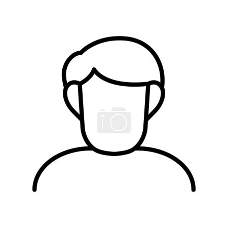 Illustration for Man front view outline thin icon vector design good for website and mobile app. man gender icon - Royalty Free Image