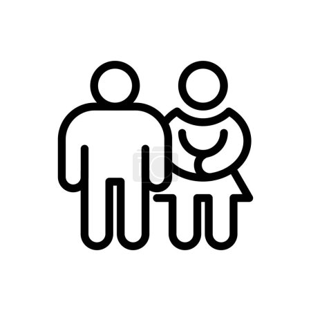 Téléchargez les illustrations : Parents père et mère contour icône pixel vecteur parfait conception bonne pour le site Web et l'application mobile - en licence libre de droit