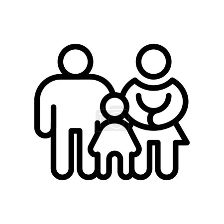 Illustration for Parents father, mother and son outline icon pixel perfect vector design good for website and mobile app - Royalty Free Image