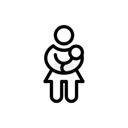 Ilustración de Cuidado de niños madre contorno icono pixel diseño vectorial perfecto bueno para el sitio web y la aplicación móvil - Imagen libre de derechos