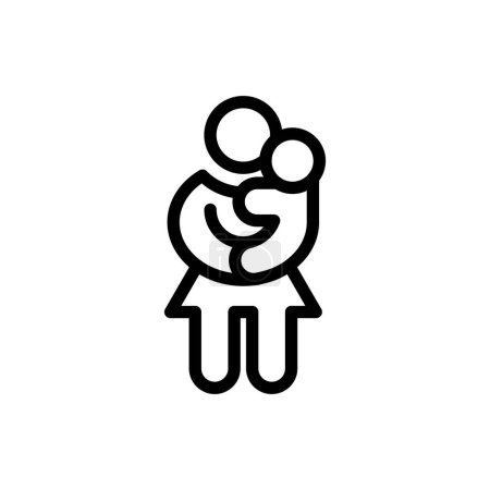 Ilustración de Cuidado de niños madre contorno icono pixel diseño vectorial perfecto bueno para el sitio web y la aplicación móvil - Imagen libre de derechos