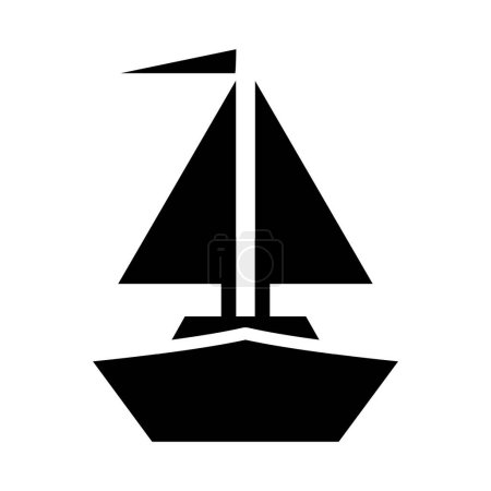 Illustration for Sailboat solid icon vector design - Royalty Free Image