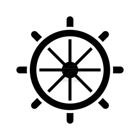Illustration for Ship navigatiion, ship steering, control symbol solid icon vector design - Royalty Free Image