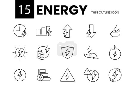 Illustration for Energy thin outline vector design for website and mobile app - Royalty Free Image
