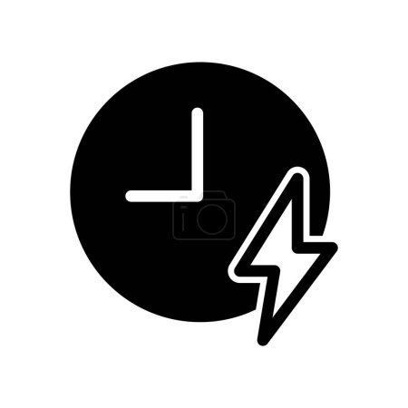 Ilustración de Electricidad tiempo sólido icono vector diseño bueno para el sitio web y la aplicación móvil - Imagen libre de derechos