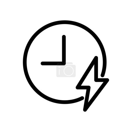 Ilustración de Electricity time outline icon pixel perfect vector design good for website and mobile app - Imagen libre de derechos