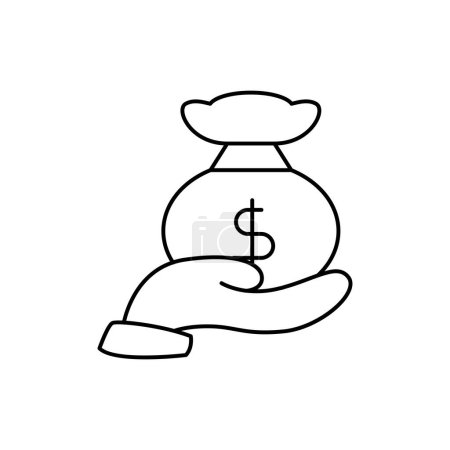 loan outline icon thin vector design good for website or mobile app