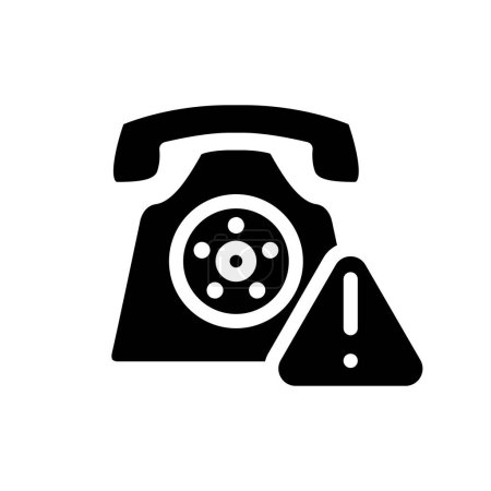 Illustration for Emergency call solid black icon vector design good for website and mobile app - Royalty Free Image