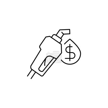 billiges Benzin dünne Umrisse Symbolvektordesign gut für Website und mobile App