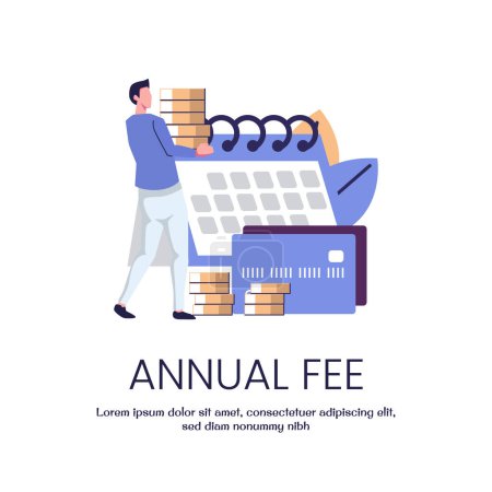 annual fee flat style illustration vector design