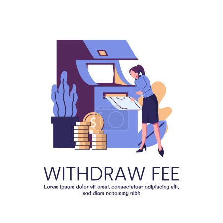 withdraw fee flat style illustration vector design