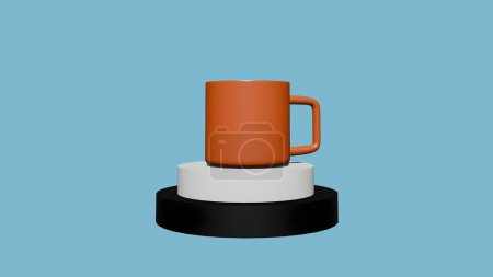 Téléchargez les photos : Rendu 3D de tasses, tasse rendu 3d, maquette de tasse réaliste - en image libre de droit