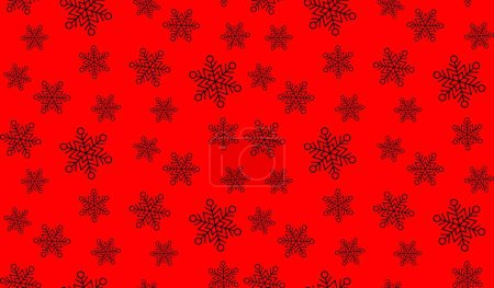 winter snowflakes red black pattern