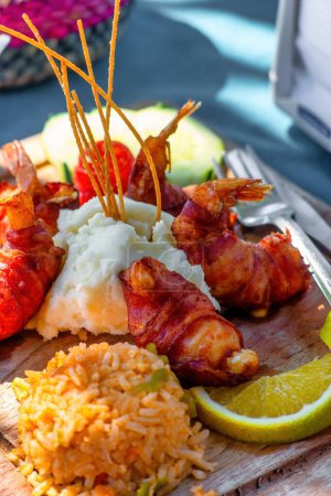 Photo for A Bacon Wrapped Stuffed Shrimp - Royalty Free Image