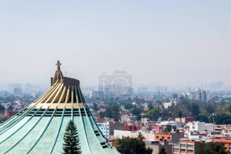 A Dome of the Basilica of Santa Maria de Guadalupe in Mexico and space for text