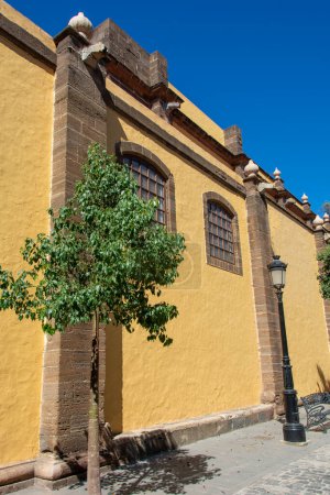 Wall part of the Santiago de los Caballeros church in the town of Galdar on the Canary Island of Gran Canaria, Europe
