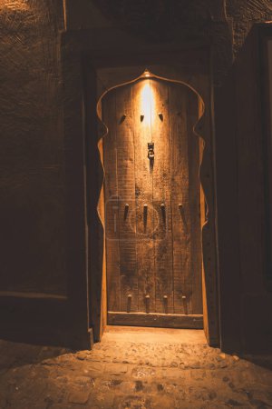 Photo for Ancient handmade doors in Durbuy, Wallonia, Belgium. - Royalty Free Image