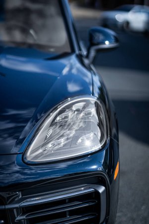 Photo for Headlight of a blue sporty SUV - Royalty Free Image
